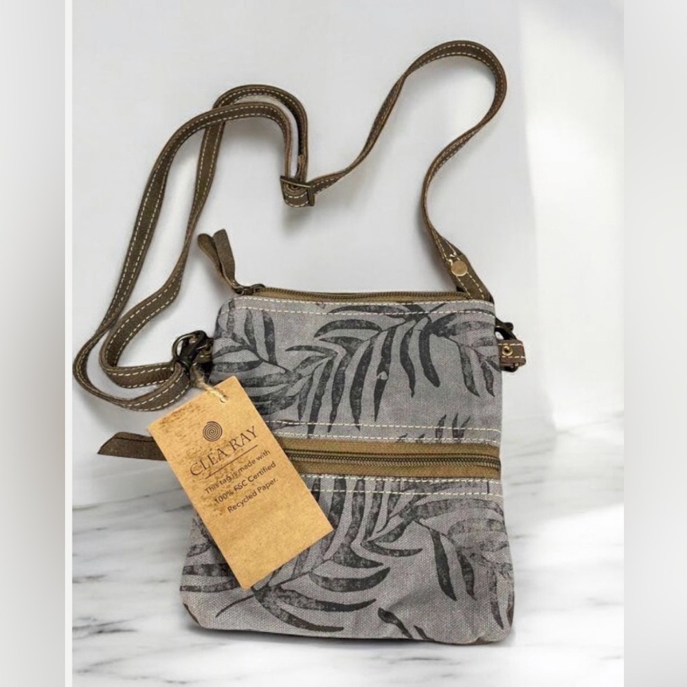 Clea Ray Re-purposed Canvas Crossbody Small Purse NWT